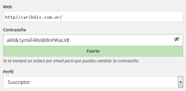 Contraseñas - WordPress 4.3