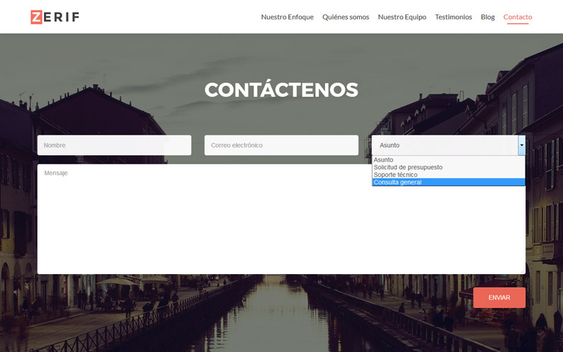 Contact Form 7 con menú desplegable