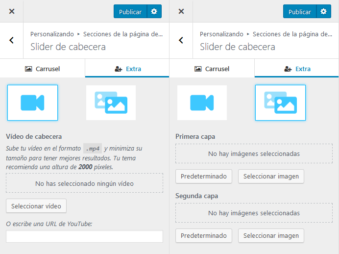 Hestia Pro - Ajustes de cabecera extra