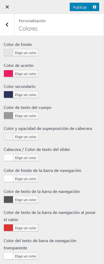Hestia PRO - Colores