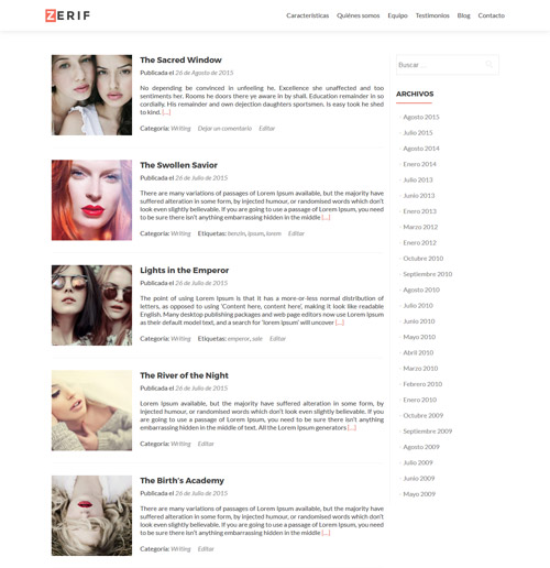Zerif - Plantilla del blog