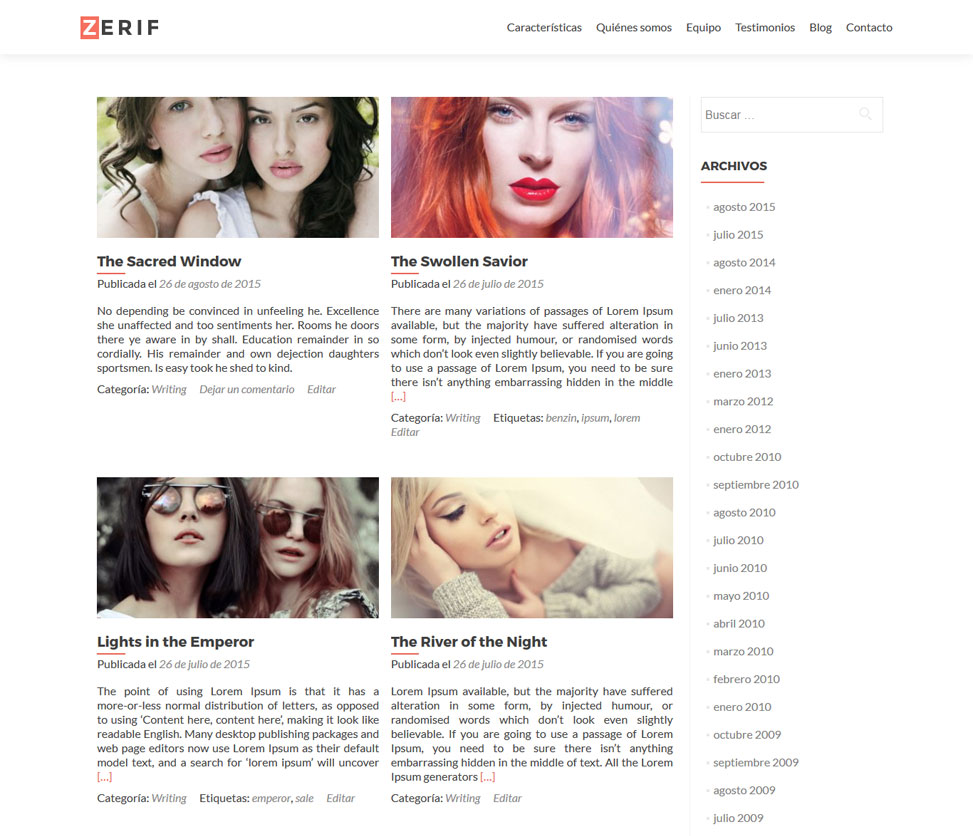 Zerif - Blog en grilla - Imágenes destacadas
