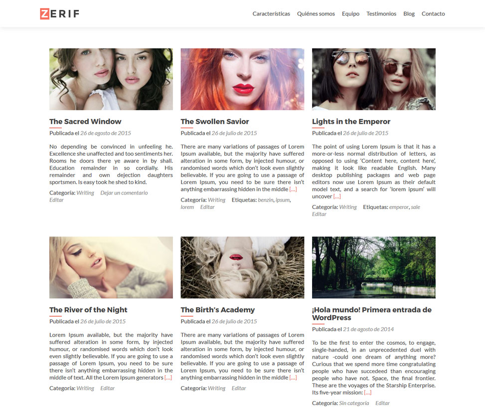 Zerif - Blog en grilla - 3 columnas