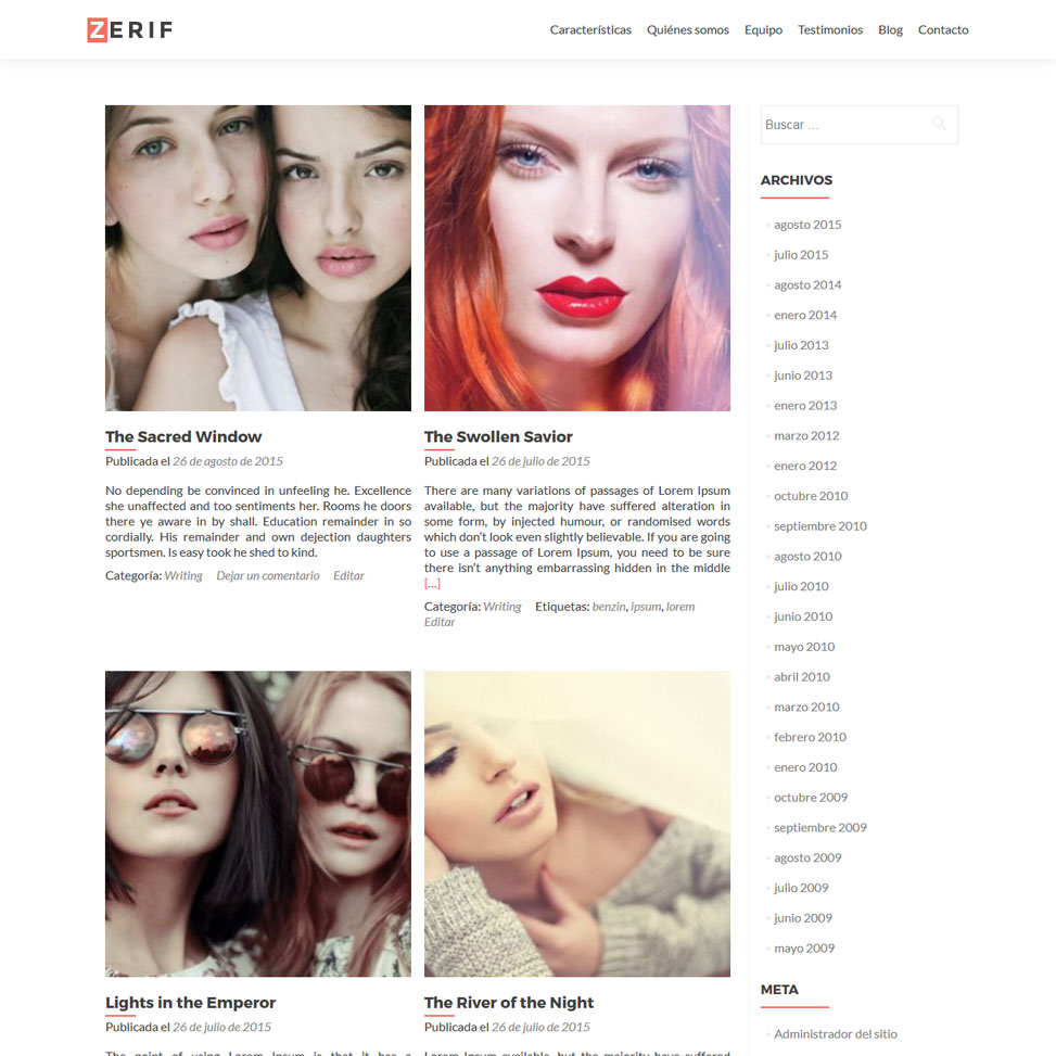 Zerif - Blog en grilla