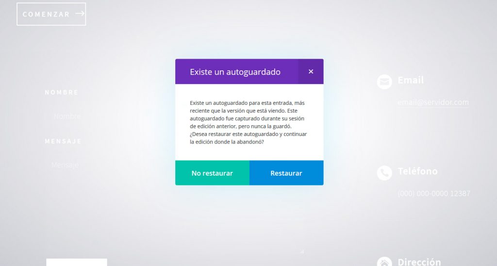 Divi - Autoguardado