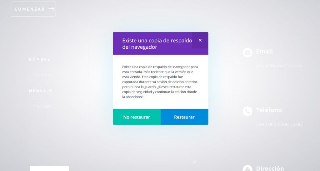 Divi - Copia de respaldo