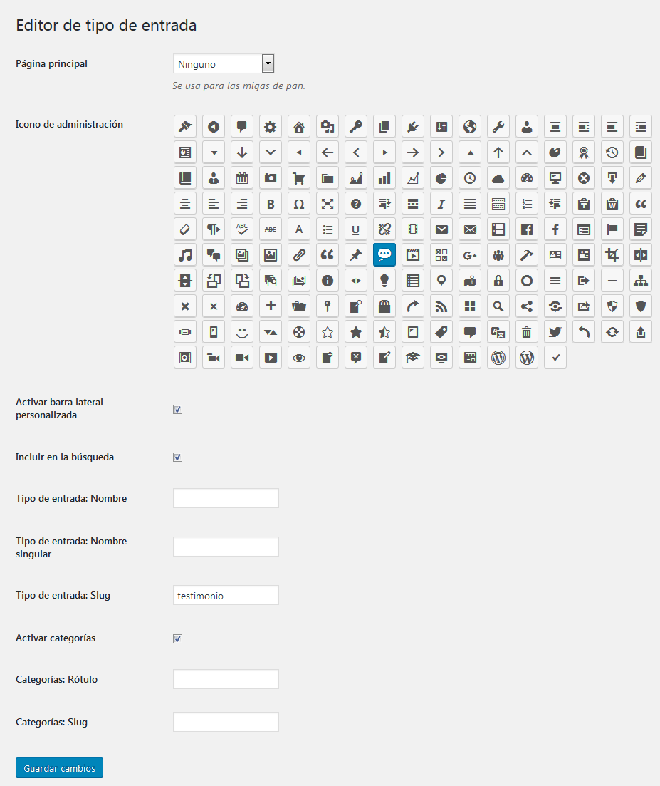 Total - Editor de tipo de entrada