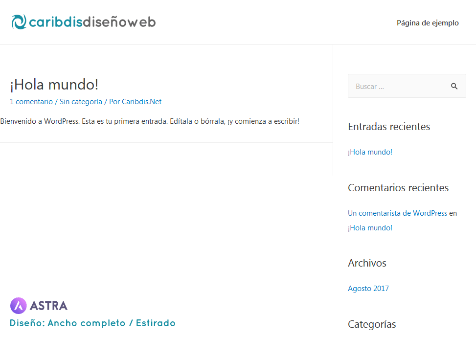 Astra - Contenido ancho completo / Estirado