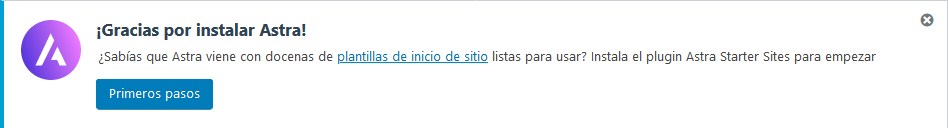 Astra - Instalar Starter Templates