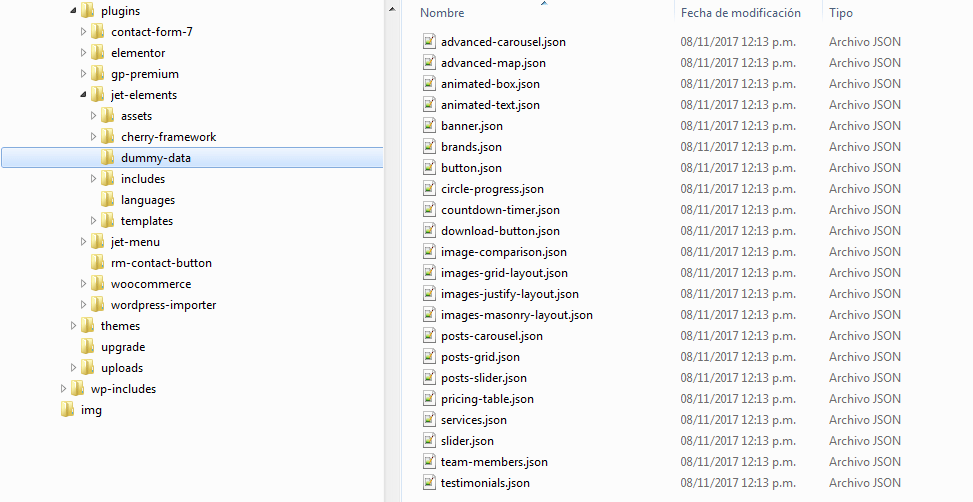 JetElements - Módulos predefinidos
