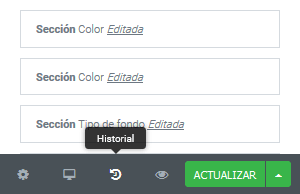 Elementor - Historial