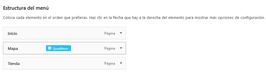 QuadMenu - Apariencia Menús