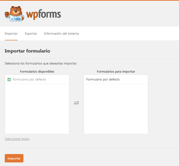 Migrar WPForms