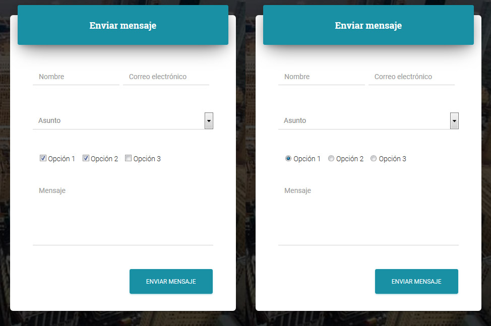 Hestia - CF7 - Casilla de selección / Botón de radio