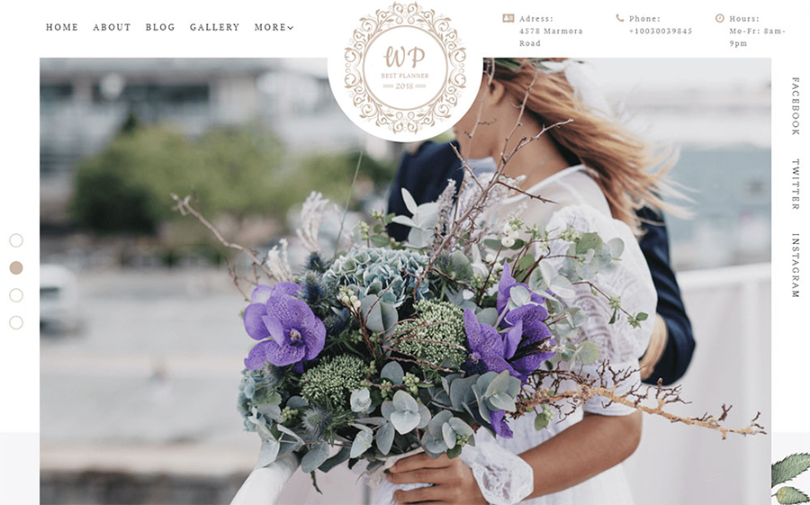 Belle Fleur - Tema WordPress para Elementor para página de aterrizaje de boda