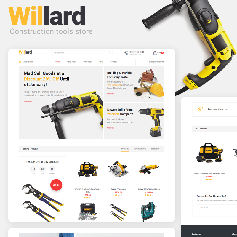 Willard - Tema WooCommerce para Tienda de Herramientas
