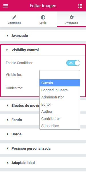 Visibility Logic for Elementor