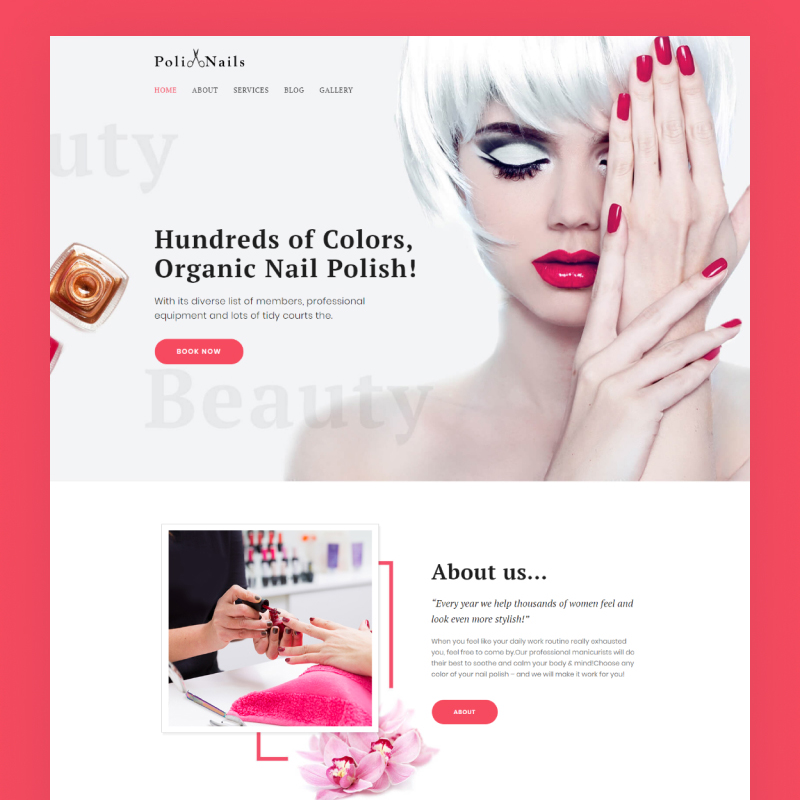 Tema De WordPress Poli Nails - Nail Salon with Great Widgets and Elementor
