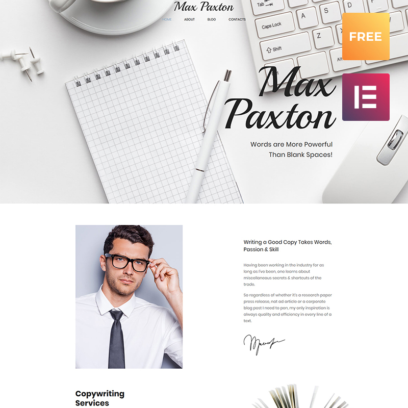 Tema De WordPress Max Paxton Lite - Tema WordPress Gratis