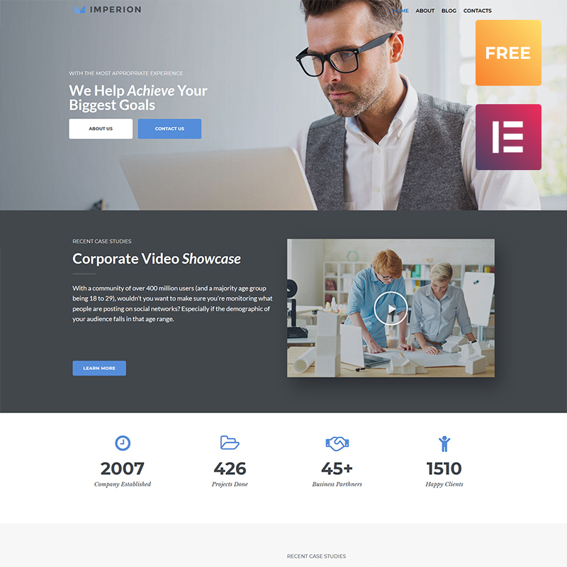 Tema De WordPress Imperion Free - Multipurpose Corporate Elementor