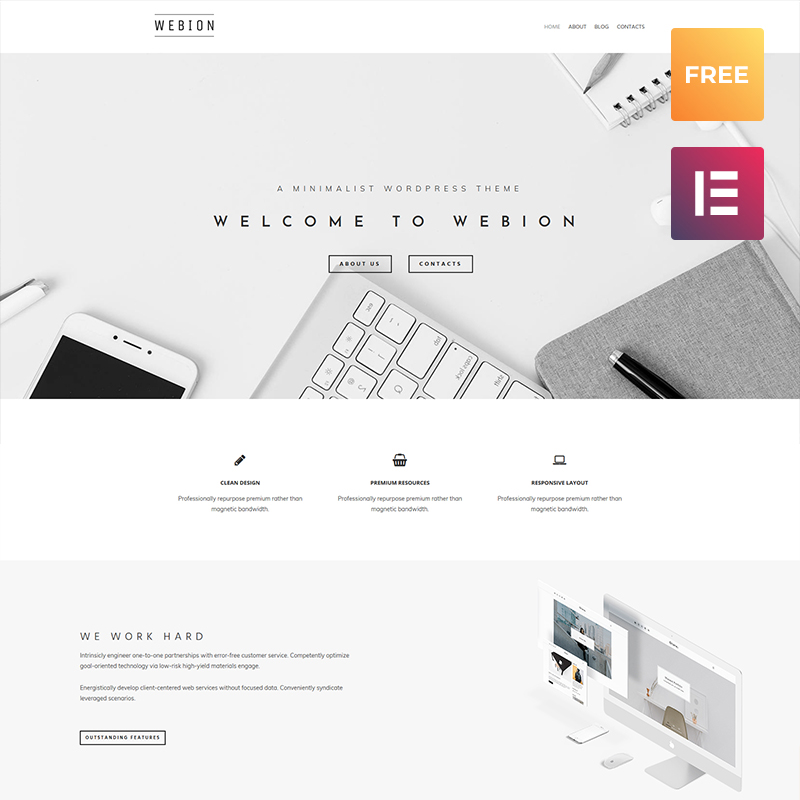 Tema De WordPress Webion lite - Minimal Elementor Multipurpose