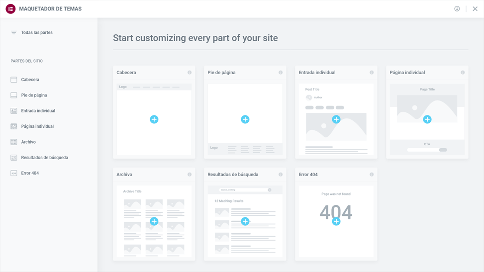 Elementor - El maquetador o constructor de tema