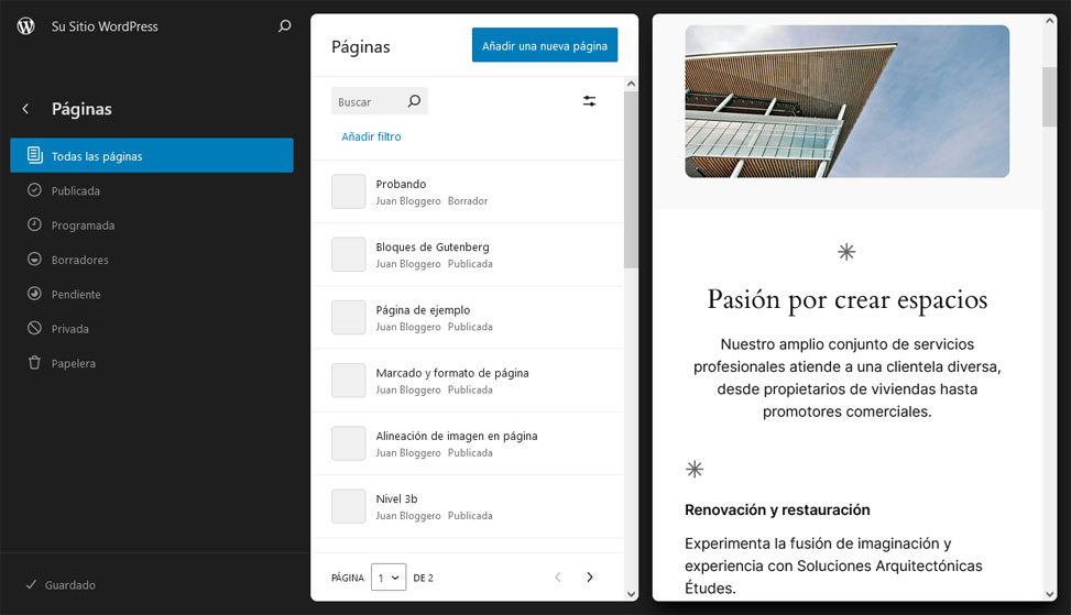 WP 6.6 Páginas