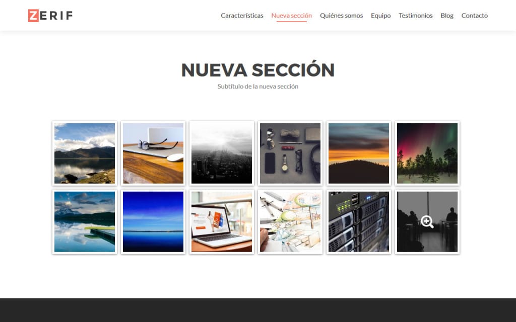 Zerif con FooGallery
