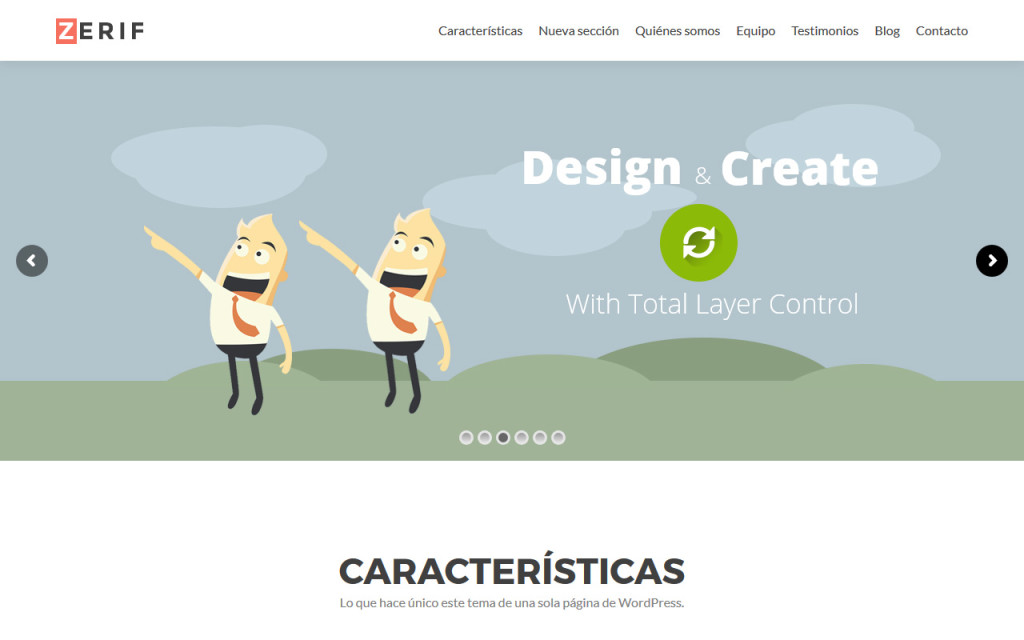 Zerif Lite con Slider Revolution